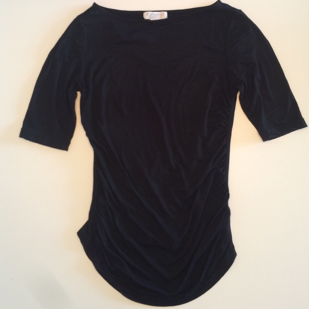 Forever 21 boat neck top with ruching